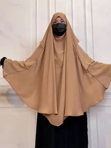 High Quality Muslim Women's Chiffon Hijab Khimar in 14 Colors, Modest Long Head Scarf for All Seasons, Essential Prayer Accessory