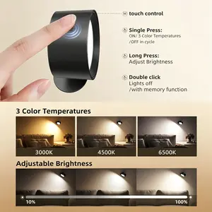 2-Pack RGB Magnetic Wall Lanterns, Rechargeable Three-Temperature Remote Control Timer, Dimmable Warm Light, Living Room Indoor Night Light, Bedside Lamp