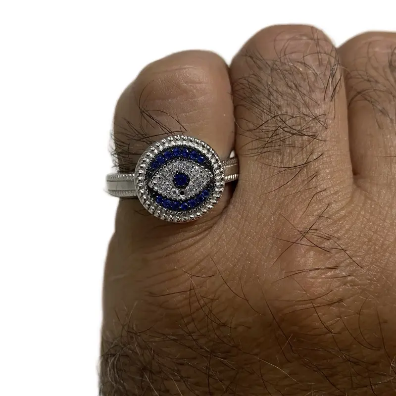 Anillo de Plata 925 Size 11 hermoso diseño de ojo de la suerte Plata garantizada