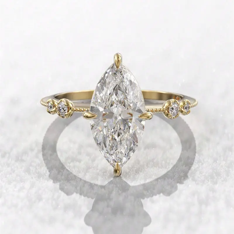 1 PC Fashion Cubic Zirconia Ring For Women For Wedding Engagement Party Jewelry Valentine's Day Gift Deluxe Cz Ring