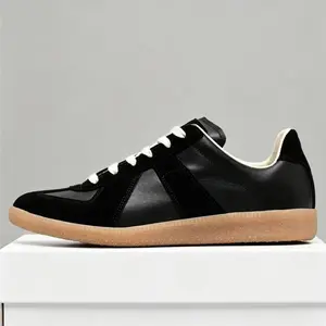 Men's and women's classic cowhide and suede German Army Trainer casual lace up multiple colors flat Tennis Shoes designer inkjet painting shoes size 39-47 Running