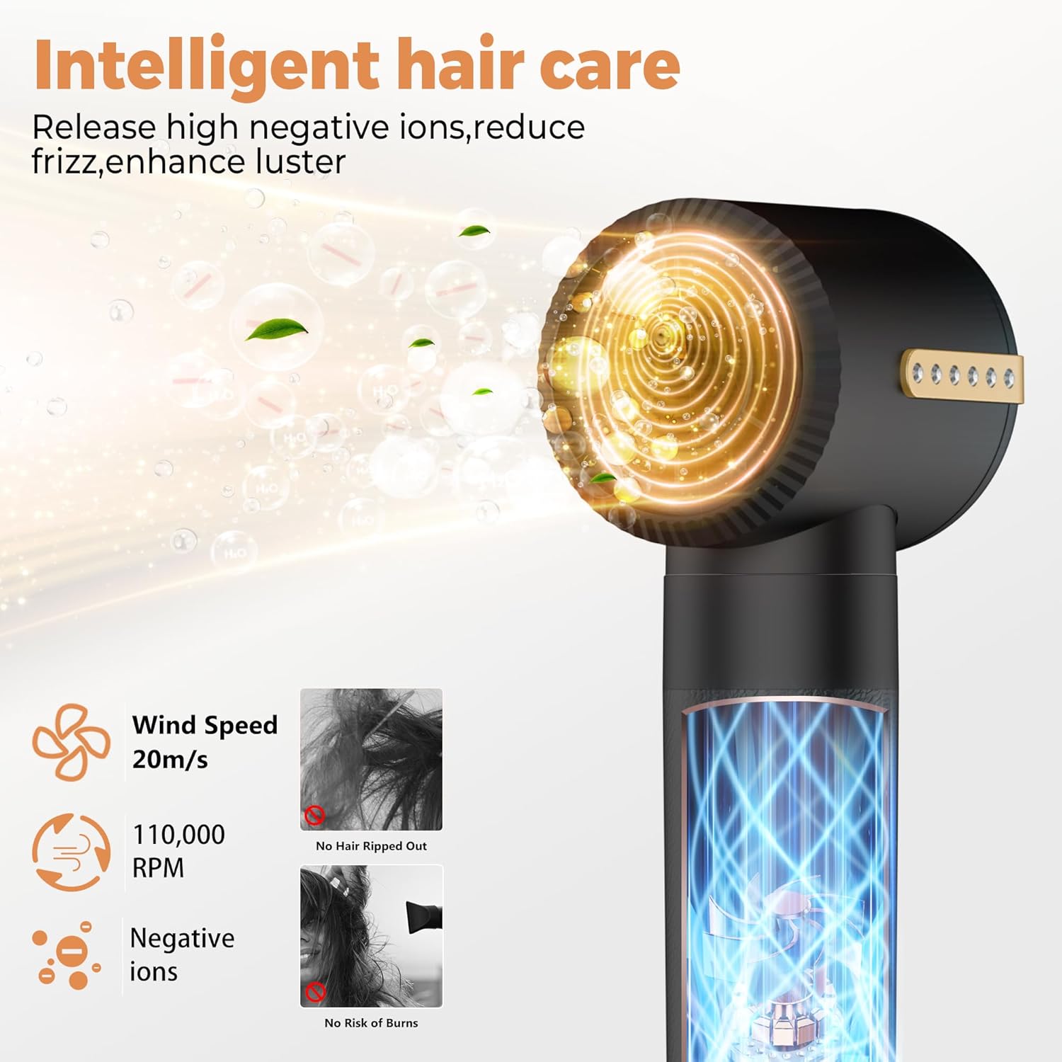 7-in-1 Ionic Hair Dryer & Hot Air Brush with Diffuser & Auto-Wrap Curler - Fast Drying, Volumizing Blow Dryer Suitable for Fast Drying, Straightening, Curling with Detachable Styler & Storage Case (Compatible for Wet/Dry Hair)