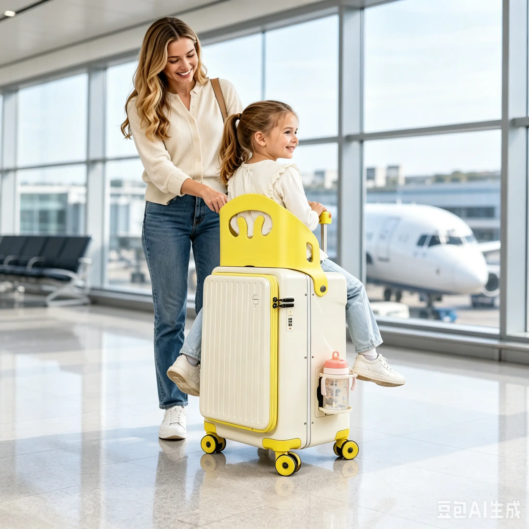 Hard Shell Rideable Toddler Luggage, Kids Ride On Carry On Suitcase, Convenient Travel Case for Airport & Vacation