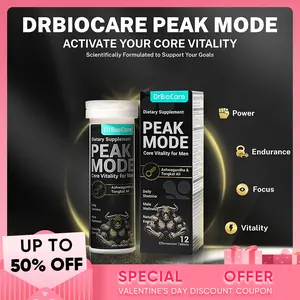 DrBioCare PEAK MODE – 7-in-1 Men’s Wellness, Natural Energy & Endurance Support | Fast-Absorbing Tablets with Tongkat Ali, Shilajit, Ashwagandha, Maca & L-Arginine for Daily Vitality