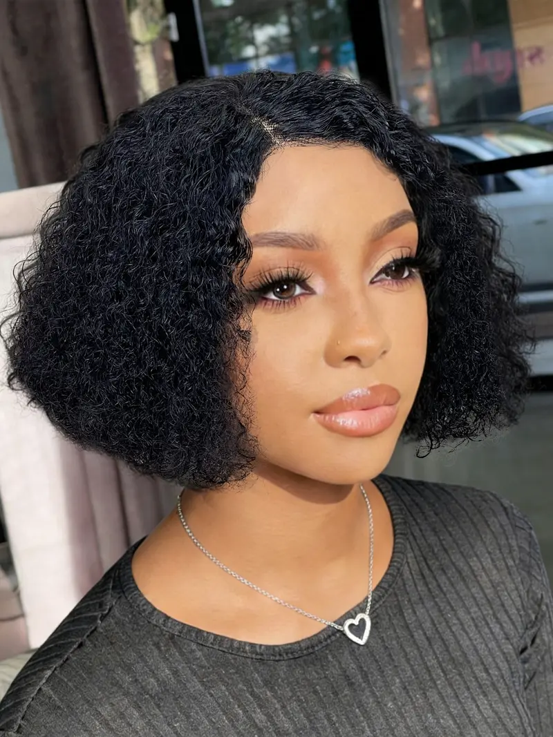 Sassy bob wig with deep natural side part Deep Side Part Bob Wig main image 2