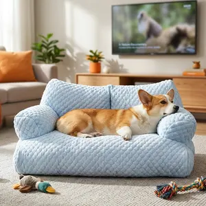 Large Dog Cool Bed, Ice-Cool Summer Pet Sofa, Orthopedic Large Dog Cool Bed, Washable, Waterproof Removable Cover, Non-Slip Base, Home