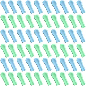 60 Pieces Ear Cleaner Tips-Ear Cleaner Replacement Tips, Ear Spoon Tips, Silicone Soft Cleaning Reuse Cap for Ear Wax Removal Tool Accessories (Blue & Green)