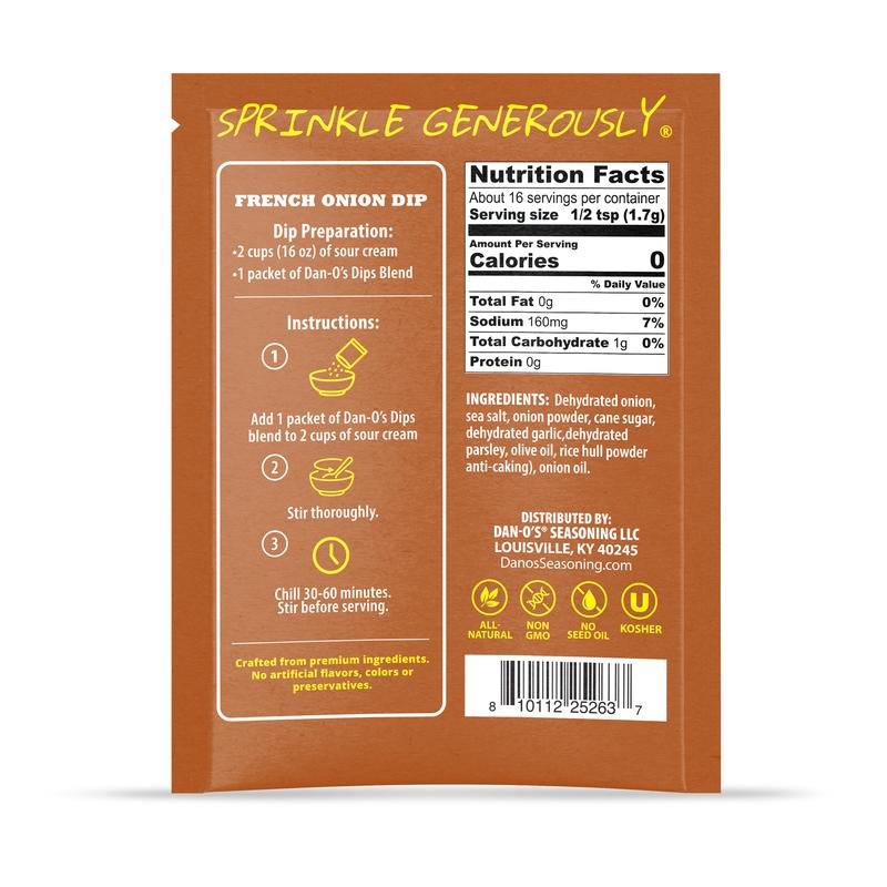 Dan-O's Dips Variety Pack - 16 Pack - Dill, French Onion, Ranch, and Mexi-Ranch (4 oz each)