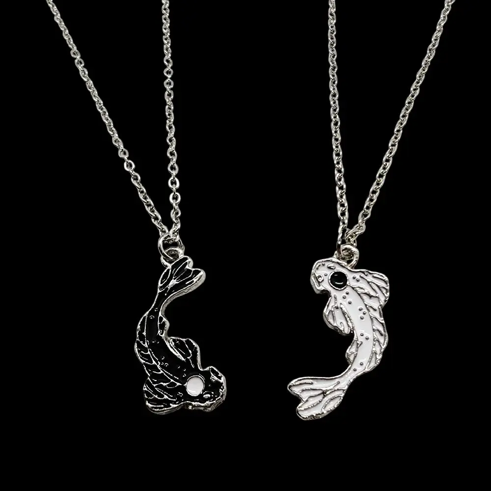 Matching Koi Fish Necklaces for Couples Yin Yang Love jewelry