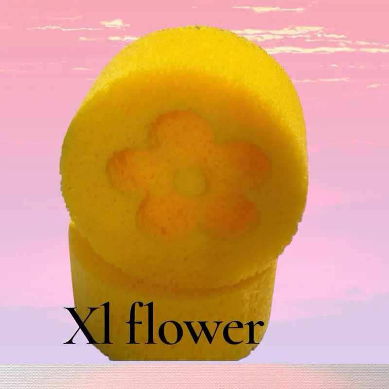 DIY x Large Soft Sponge  Round by Thick Yellow Sponge for ASMR with Special Customized Patterns Cleaning Pad