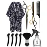 10pcs Hairdressing Tool Set, Hair Tools, Hair Grooming Kit, Heatless, Includes Scissors, Thinning Shears, Barber Apron, Comb, Clips, Spray Bottle, Suitable for Home & Professional Use, Barber Kit, Haircut Kits, Barber Equipment Kit