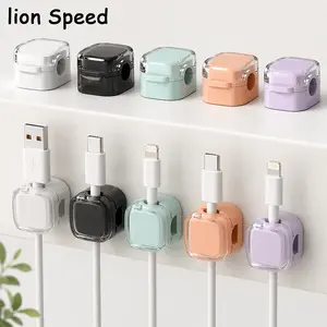 Magnetic Cable Organizer Clips 6 Pack, Self-Adhesive Cord Holder for Desk, Wall & Nightstand, Smooth Adjustable Cable Clips for Charging Cables, USB Wires, Office & Home Cable Management