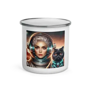 12 oz White Enamel Mug: Lexi Love Galactic Edition