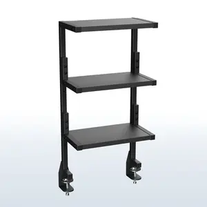 13" Clamp-on 3-Tier Shelving Unit for Desk