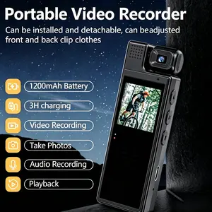 A mini wearable sports camera featuring audio and video recording, night vision, a 180° rotatable lens, motion detection, and Wi-Fi connectivity—ideal for activities such as traveling, cycling, and hiking.