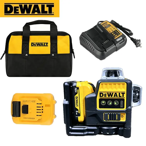 DEWALT DW089LG 3-Plane 360° Green Laser Level, Self-Leveling, ±1/8" at 30 Ft Accuracy, Pulse Mode for Cabinets, Floors, Walls & Construction