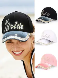 1PC women's English beaded gradient baseball cap, a fashionable gradient multi-colored beaded fedora hat, suitable for daily shopping, parties, gatherings, vacations, outdoor activities and sun protection while wearing.