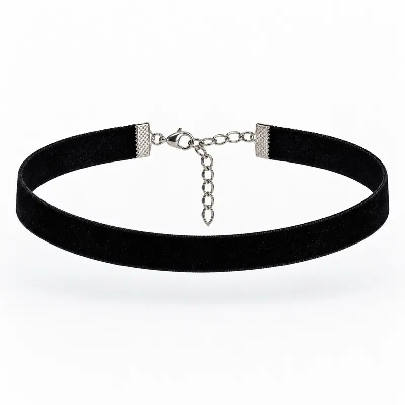 Handmade Black Velvet Choker Necklace, All sizes Adjustable 90s Gothic Y2K Minimalist Jewelry
