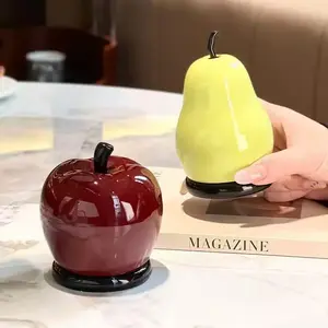 Cute Apple Pear Toothpick Holder New Design, Home Cotton Swab Floss Storage, Creative Toothpick Canister, Household Dental Care Organizer