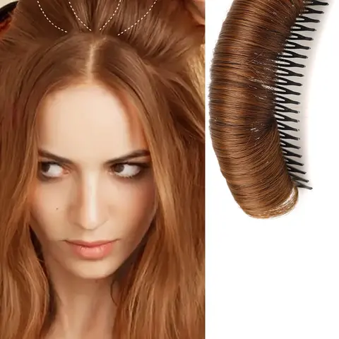 5-Inch Hair Pad, Invisible Root Hair Pad for Bun Styling Hairstyle, High Crown Full Hair Accessory, Hair Bun Accessories, Synthetic Hair Piece, Hairpiece, Perfect for Holidays and Daily Use