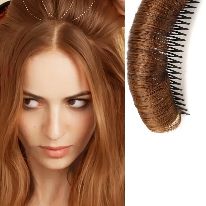 5-Inch Hair Pad, Invisible Root Hair Pad for Bun Styling Hairstyle, High Crown Full Hair Accessory, Hair Bun Accessories, Synthetic Hair Piece, Hairpiece, Perfect for Holidays and Daily Use
