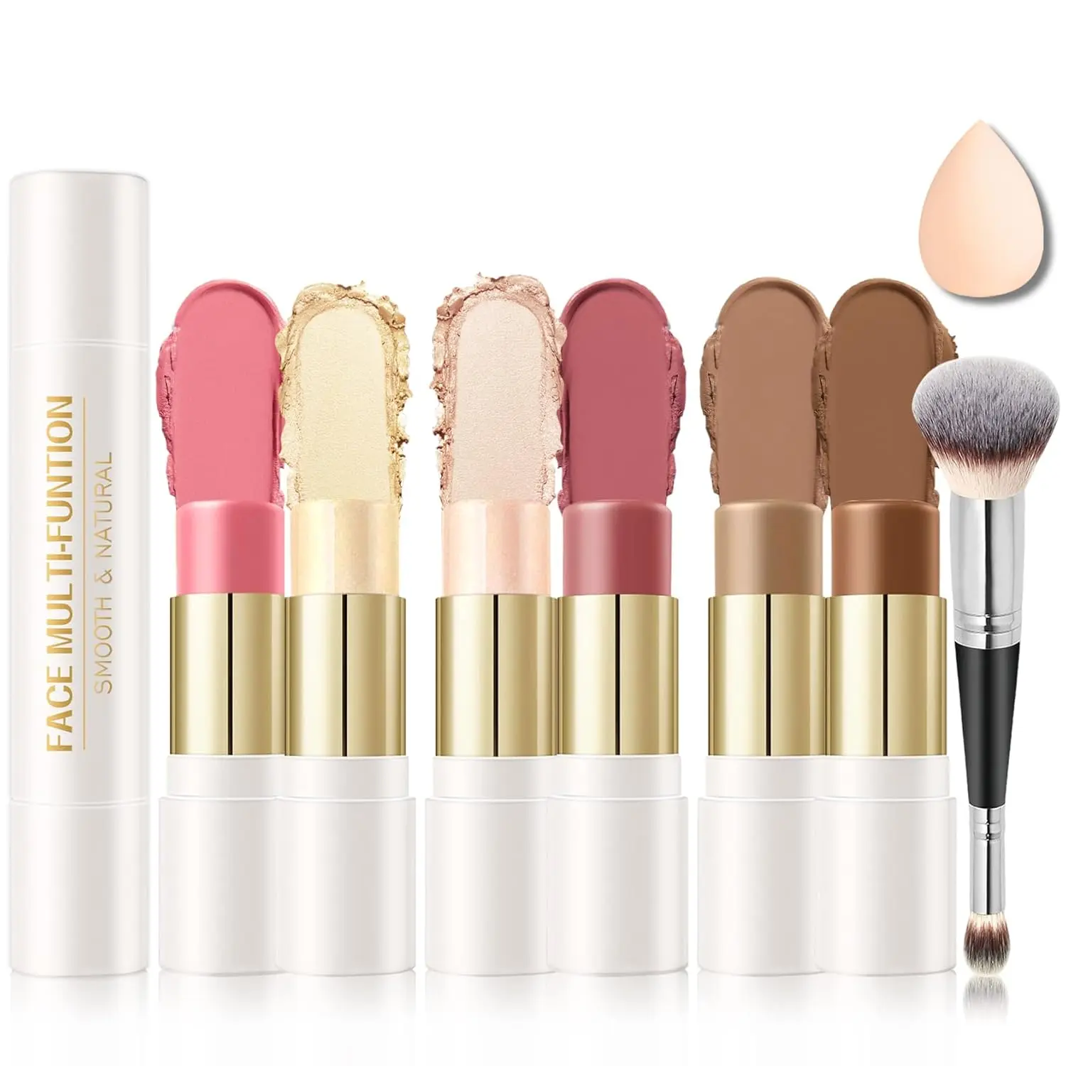 Double-ended Cream Contour Stick Makeup Kit, Set A