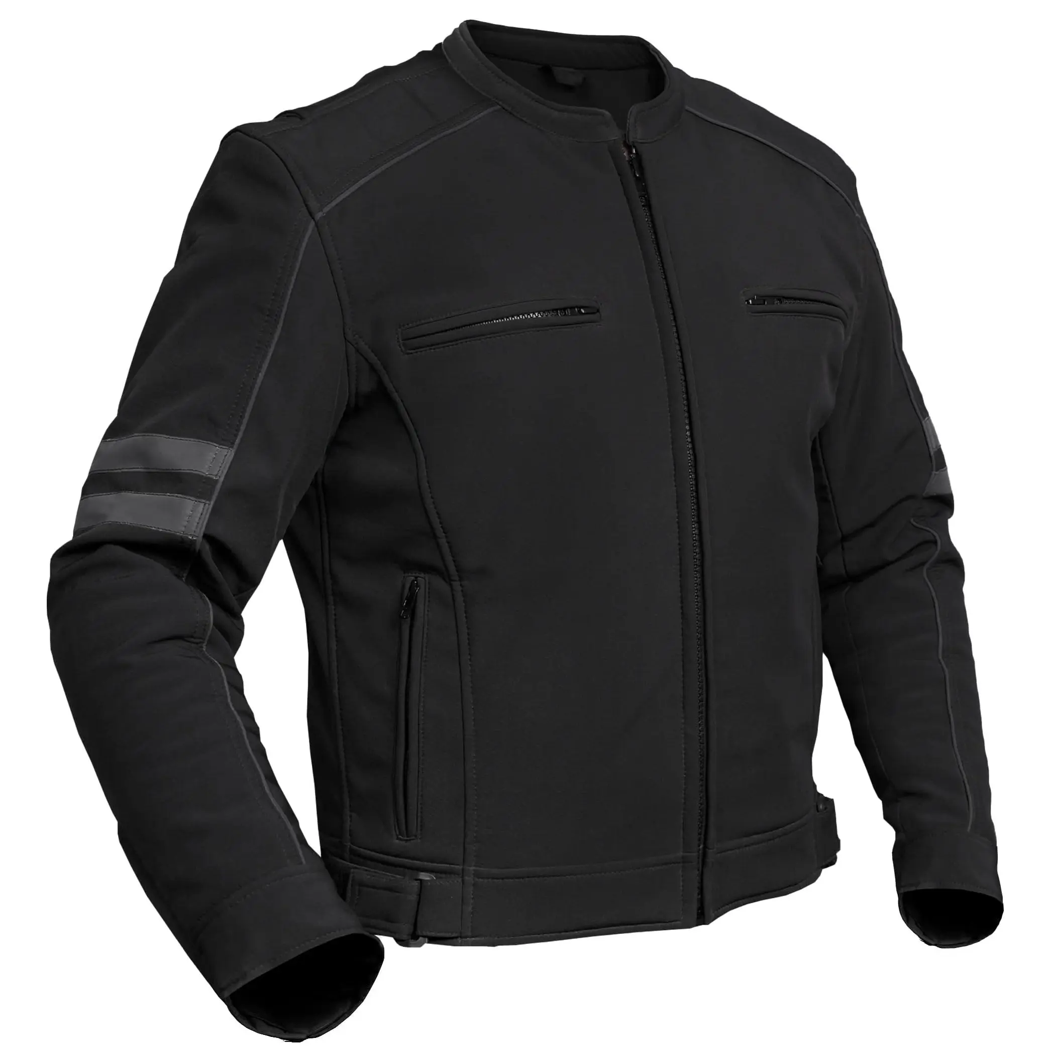 RENEGADE CLASSICS Men's All-Season Textile Motorcycle Jacket with Reflective Piping, Stretch Panels, Vents & Multiple Pockets, Long Sleeve