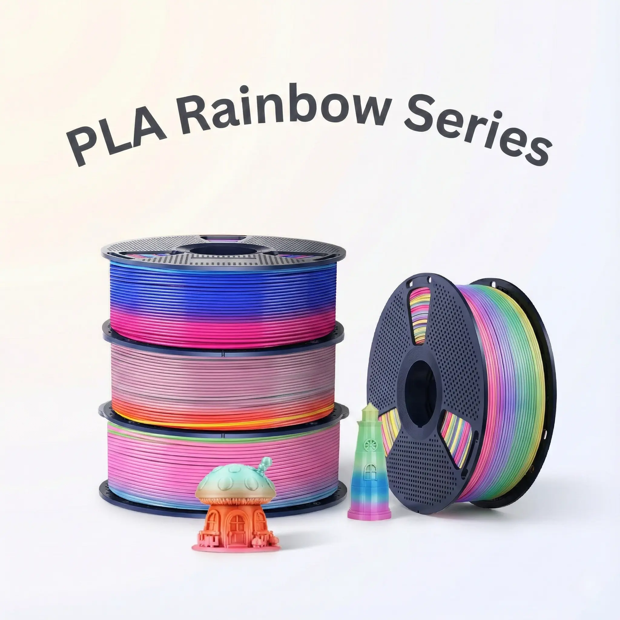 SUNLU Transparent Rainbow PLA Filament – Multicolor 3D Printer Filament ...