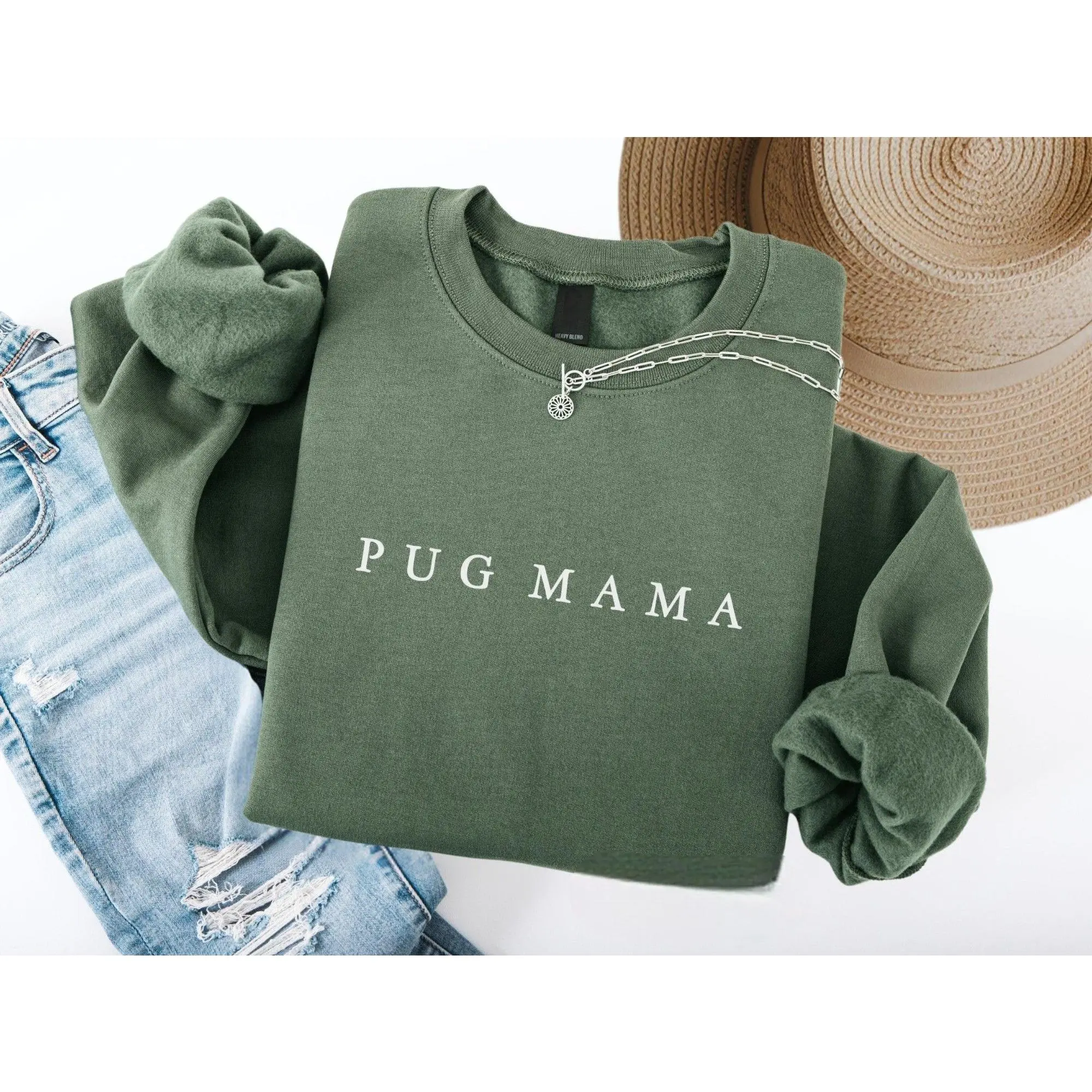 Pug Mama Sweatshirt - Cozy Pullover Style Funny Pug Lover Gift For Dog Moms