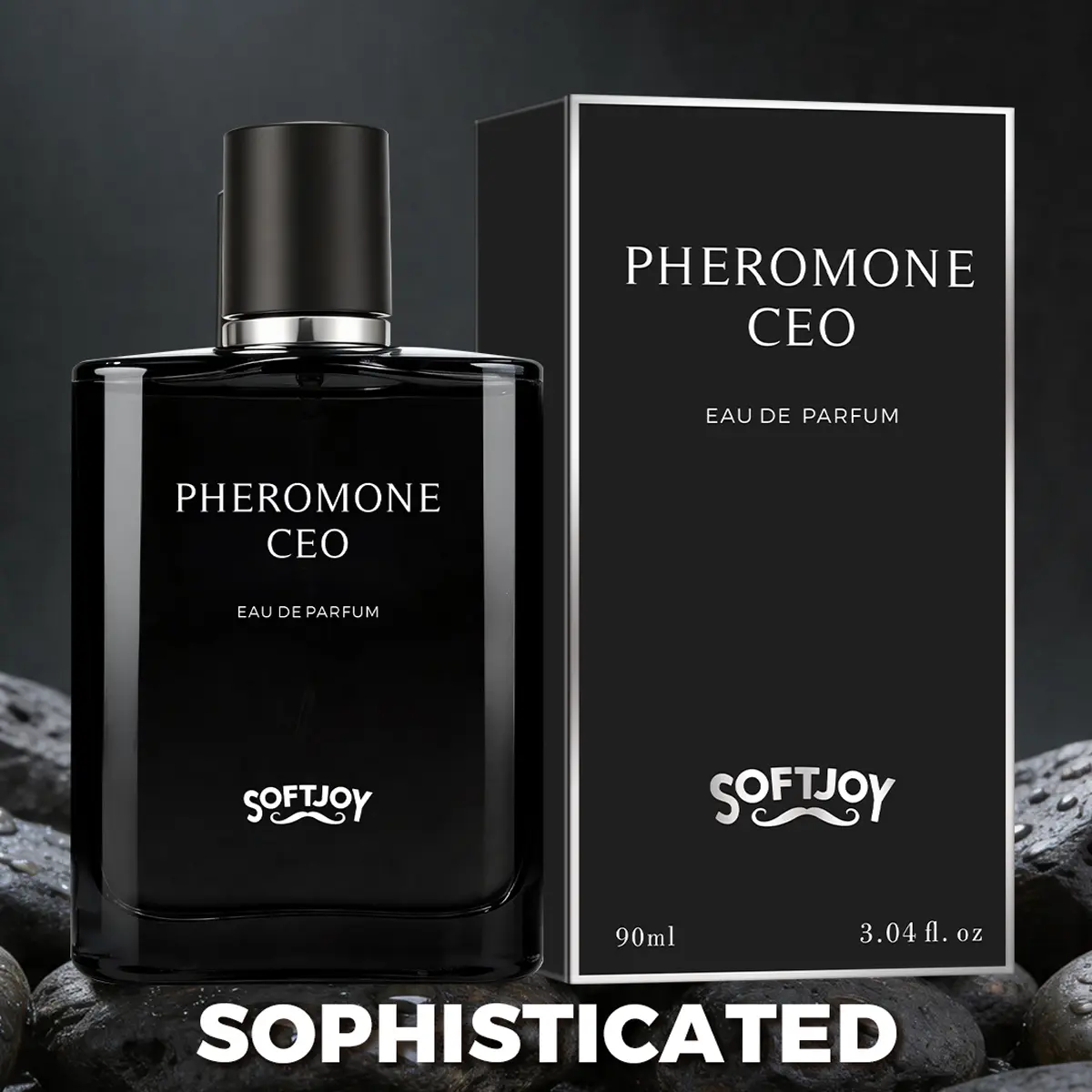 Pheromone CEO Eau De Parfum | Lemon, Sugar, Lavender, Pink pepper, Geranium, Sandalwood | Long Lasting Perfume for Men | Vegan Perfume | 3.04 Fl.oz Fragrance