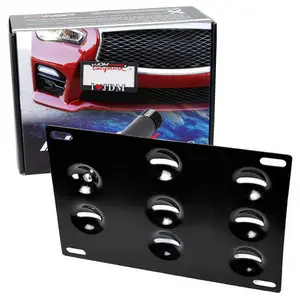 iJDMTOY No Drill Front Bumper Tow Hook License Plate Mounting Bracket Adapter Kit For 2008-2015 Infiniti G35 G37 Q60, 2014-up Infiniti Q50, 2007-2018 Nissan GT-R & 2013-2018 Nissan 370Z