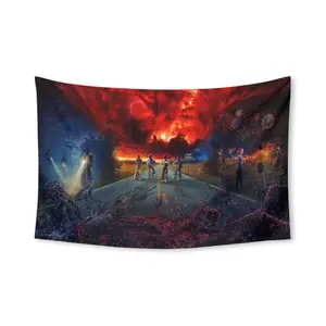 Stranger Things Tapestry Funny Tapestries Durable Man Cave Wall Flag for College Dorm Room Decor Outdoor Party Banner Tree Design