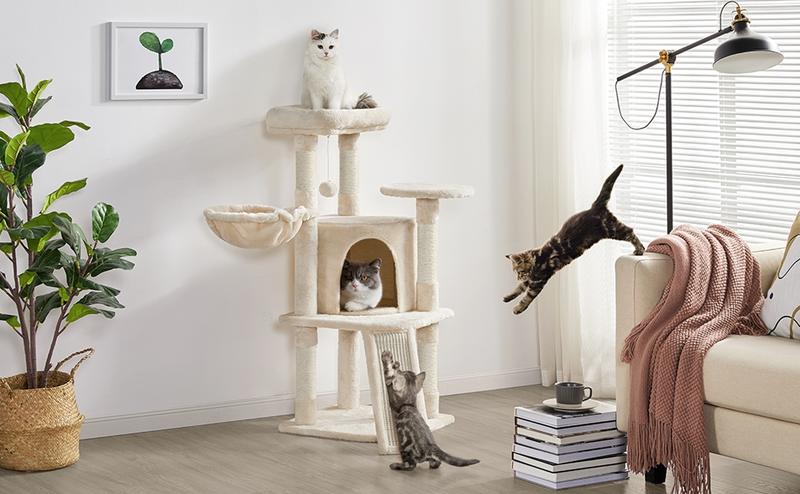 Yaheetech 42in Cat Tree with Scratching Posts and Condo, Plush Cat Tower with Perch Platform for Indoor Small Medium Cats Yaheetech 42in Cat Tree with Scratching Posts and Condo, Plush Cat Tower with Perch Platform for Indoor Small Medium Cats
