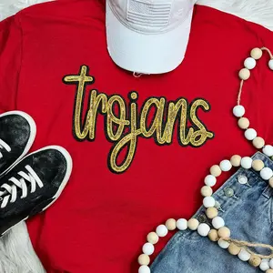 Trojans Gold Sequin Patch