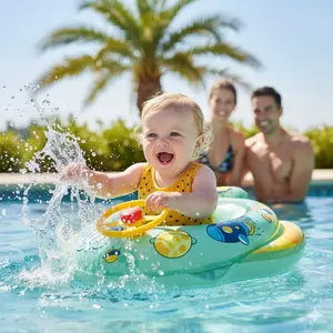 Galactic Green Space Jet Baby Pool Float with Turning Steering Wheel  3-Year-Old Toddler Swim Ring with Safety Seat | Stable & Leak-Proof Inflatable Water Toy for Summer Poo & Beach Fun  Alien & Rocket Design for Little Astronauts!  #BabyFloats