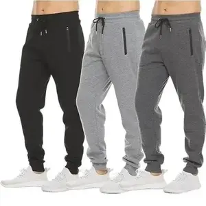 3 PACK: Men's Fleece Lined Slim Fit Casual Tech Jogger Sweatpants Zipper Pockets