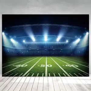 2D Flat Banner for Soccer Field Photography Background, Party Decoration Props, Night Spotlight Bowl, No Power Required, 1pc