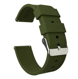 Army Green Silicone Rubber Quick Release 22mm & 24mm Watch Band
