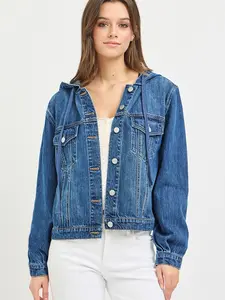RISEN Basic Denim Jacket with Hoodie