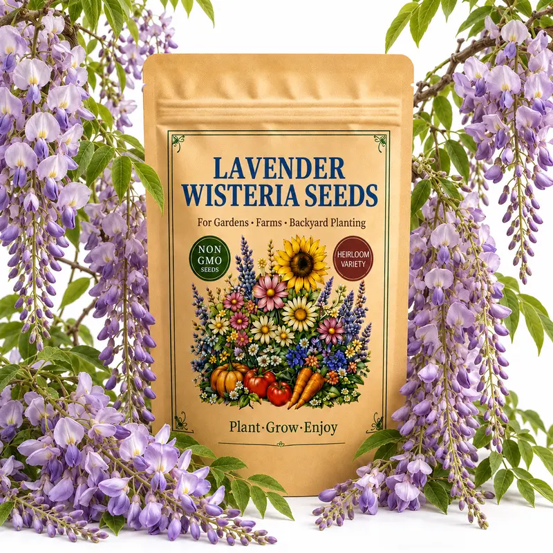 20 Lavender Wisteria Seeds for Planting, Purple Flowering Vine for Garden Trellises