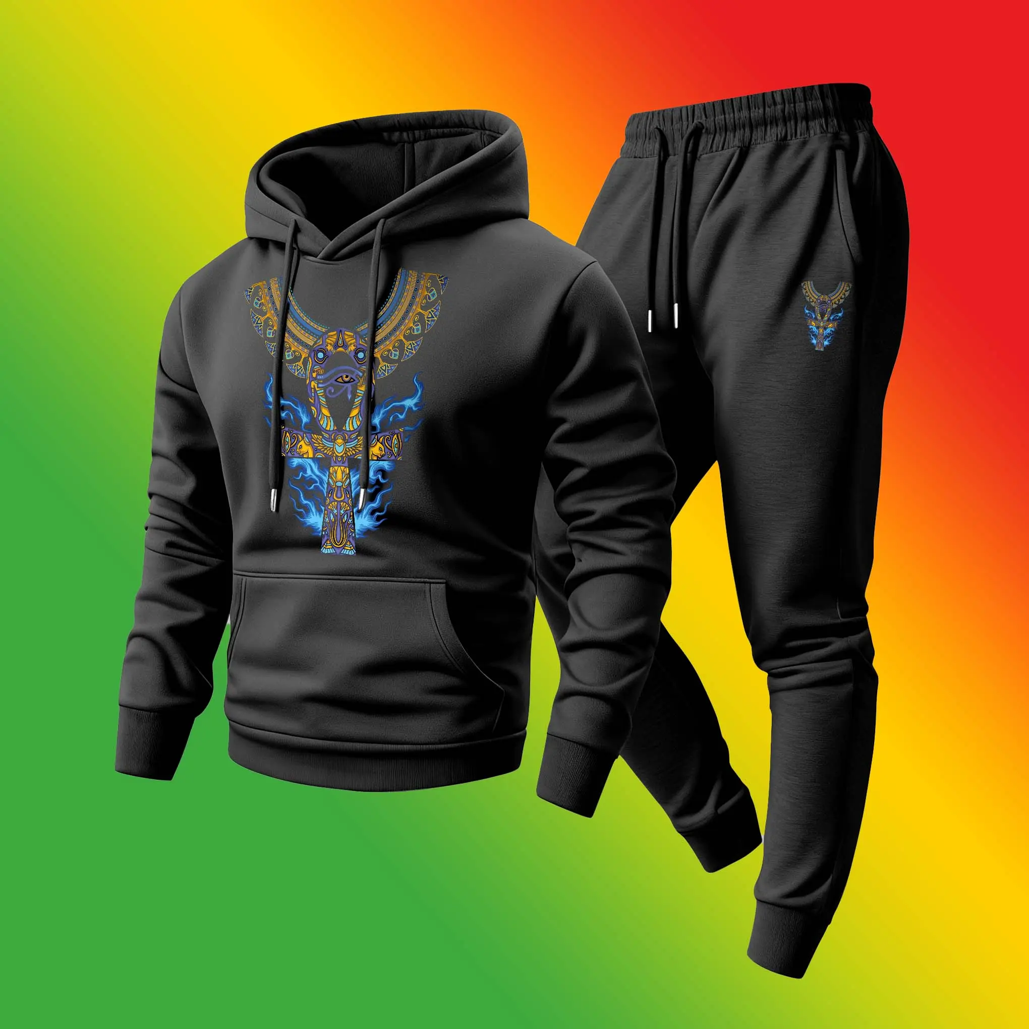 Men's 2 Piece Sets, Minimalist Athletic Tracksuit with Letter Print Hoodie & Sweatpants, Long Sleeve Loose-Fitting Soft Polyester, Menswear, Casual Fit, Breathable, Drawstring, Hoodie/Jumper, Sporty Chic, Casual Athletic, 2Xl, Outfit Inspiration