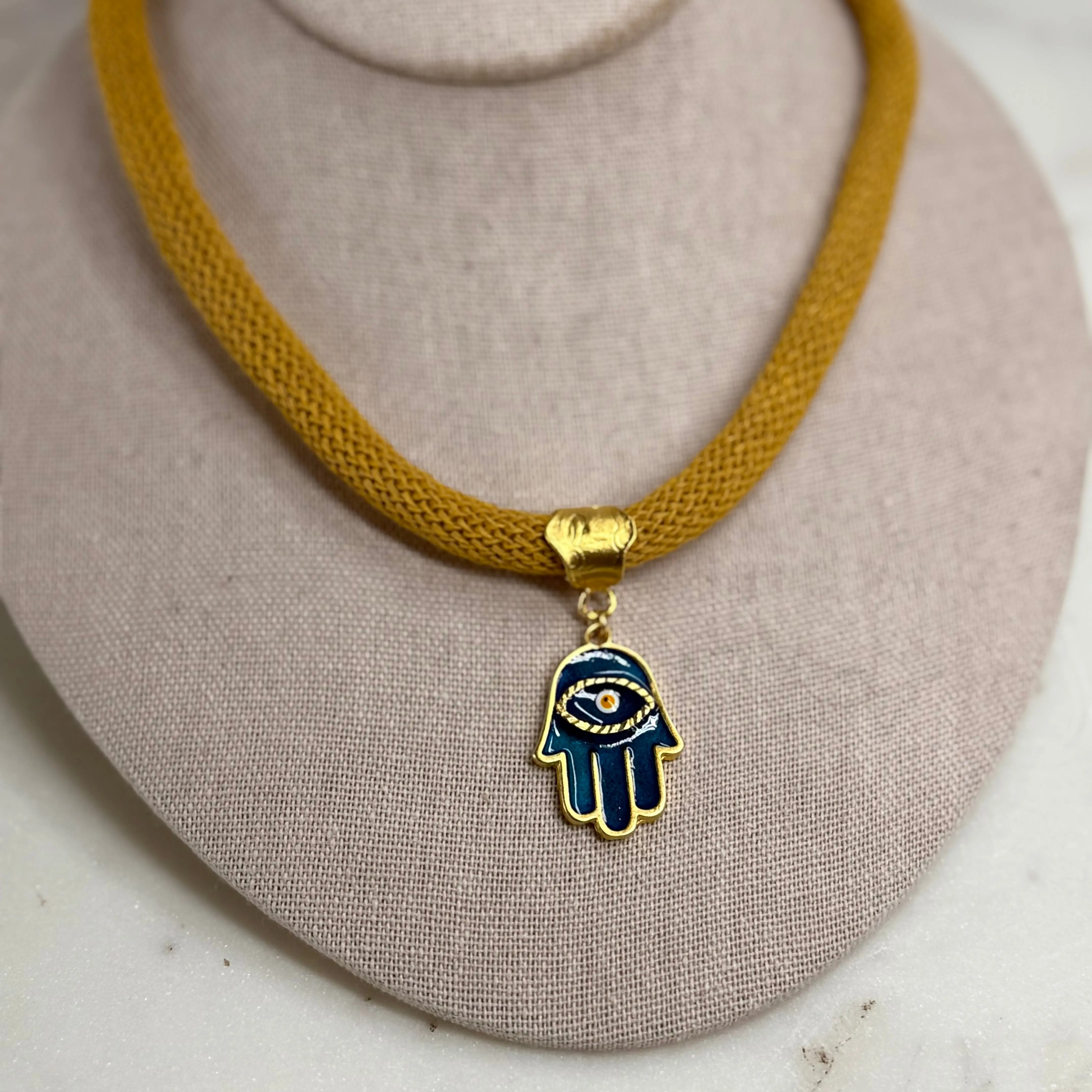 Handmade Hamsa Hand Necklace – Symbol of Protection & Strength
