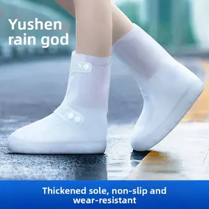 Kids Rain Shoe Covers Waterproof Silicone Thickened Anti - Slip Wear - Resistant Reusable High - Top Rain Booties for Girls Outdoor Rainy Days