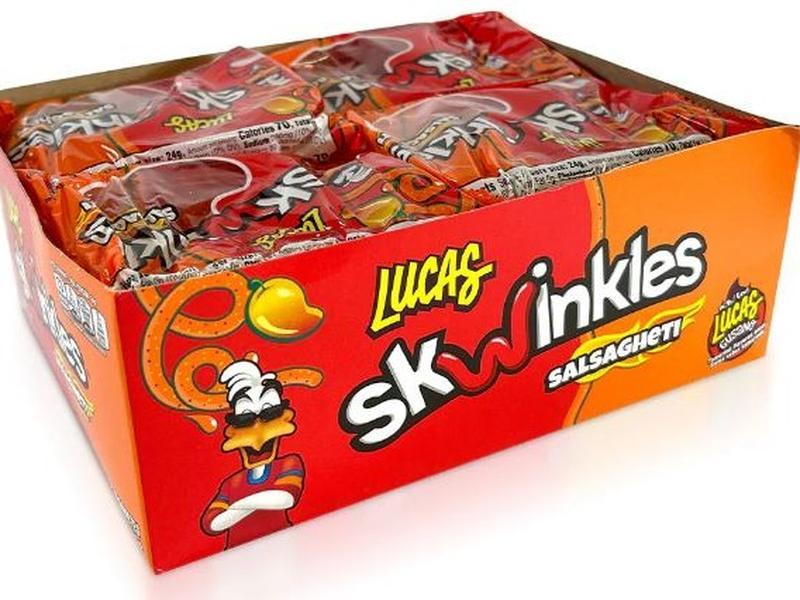 Lucas Salsagheti Flavor Mango with Gusanos Tamarind Flavor Sauce, 0.85 oz, 12 package box