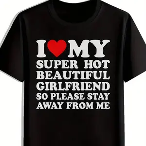 Funny Relationship Graphic Cotton Short Sleeve T-Shirt | Round Neck Unisex Tops Tees T-Shirts
