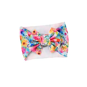 Ariana HEADWRAP - Soft Bullet Fabric Poly Spandex Blend Bow Headband for Babies 6 Months and Up