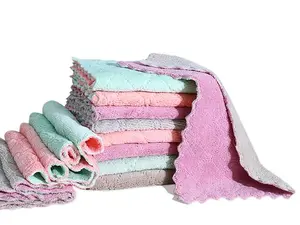 Cleaning Cloth Kitchen Cloth, Dish Towels Super Absorbent Coral Velvet Dishtowels, Microfiber Premium Soft Tea Towels, Quick Dry Rags, Multipurpose Reusable Washcloths, Non-Stick Oil Cloths