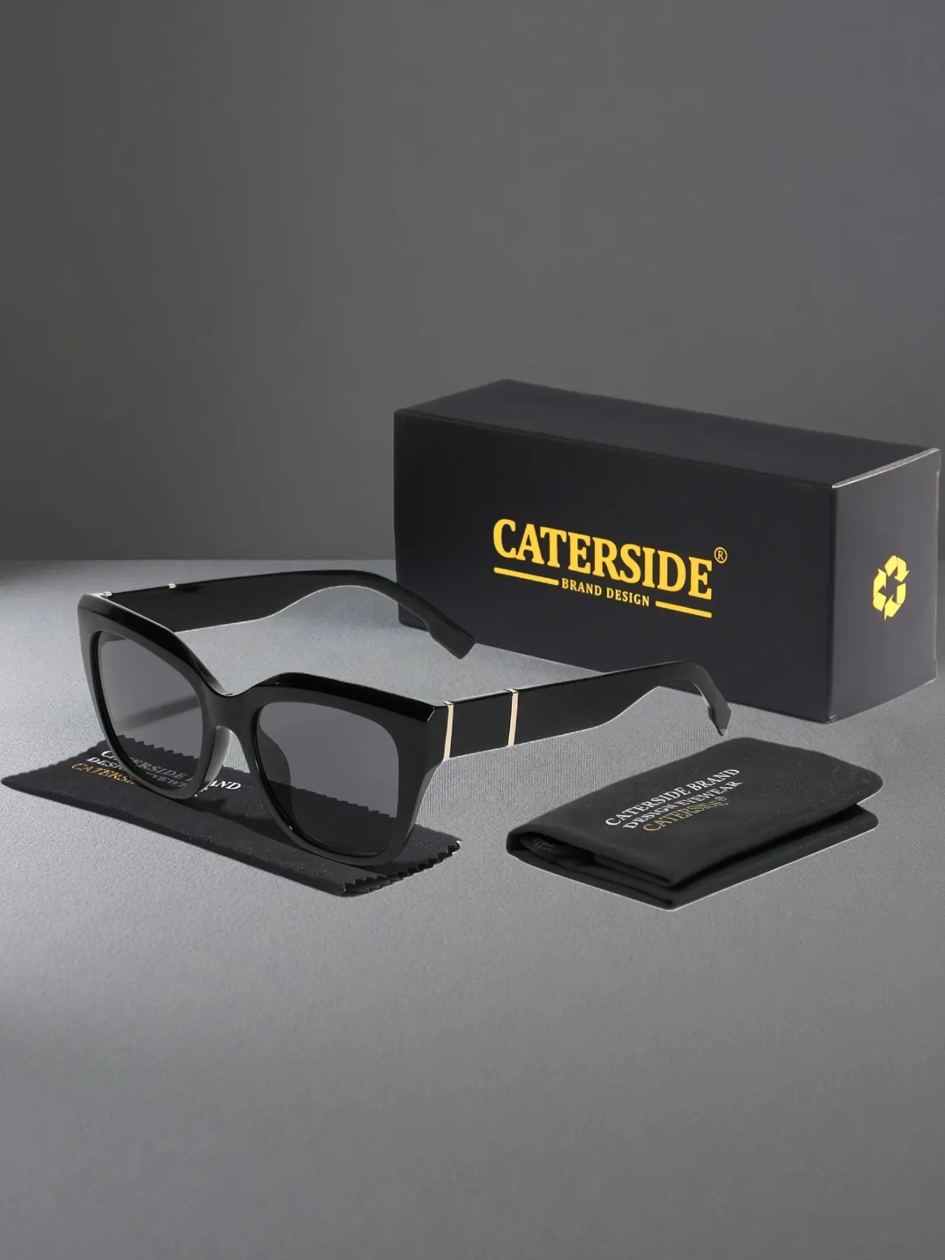 Caterside Classic Cat Eye Sunglasses, Wide Frame, Uv400 Protection, Unisex, Casual Style, Suitable for Travel, Beach, Cycling, Music Festivals