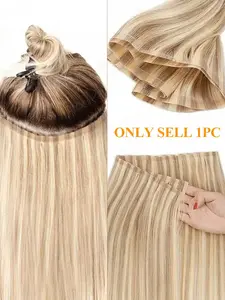 Seamless Invisible Human Hair Tape-In Hair Weft Extensions, Natural Straight Hair Bundles, 12 16 20 Inches, Seamless Human Hair Pieces, Human Hair Weave, Invisible Hairpiece