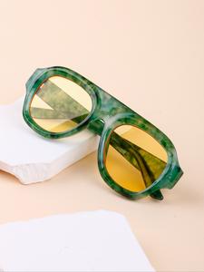 new fashion retro oval gradient glasses for women & men, fashionable casual pc frame, all-season outdoor trendy eyewear, daily wear decorative glasses